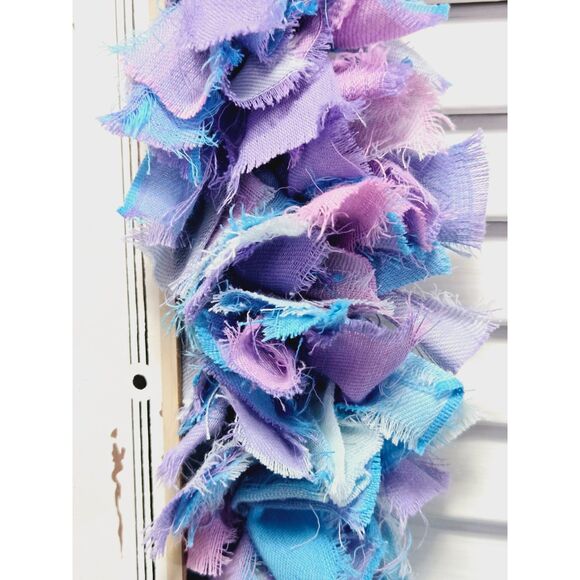 Hand Crafted Easter Bunny Egg Pastel Fabric Rag Wreath, Easter Egg Farms Sign - Picture 12 of 14